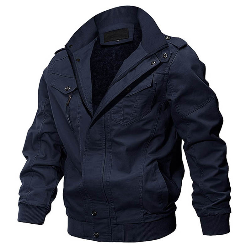 Thick Pilot Jacket men Custom Plus Size Bomber Fleece Winter Coat Warm