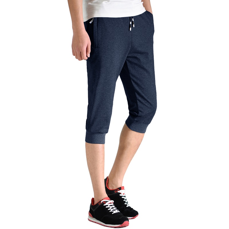 Men 's Joggers Breathable Training Workout Gym Pants with Zipper Pockets Running Bottoms